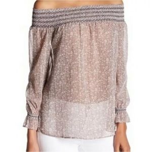 Rebecca minkoff small‎ off shoulder smocked blouse